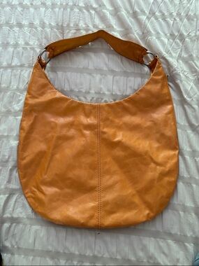HOBO Orange Leather Crescent Hobo